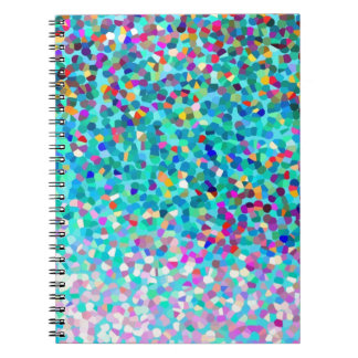 Colourful Blue Multicolored Abstract Art Pattern Spiral Notebook