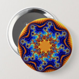 Colourful Blue, Orange and Yellow 10 Cm Round Badge