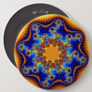 Colourful Blue, Orange and Yellow 6 Cm Round Badge