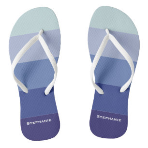 Colourful Blue Palette Abstract Stripes Custom Nam Jandals