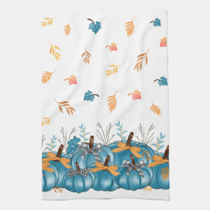 Colourful Blue Pumpkins Kitchen Towel