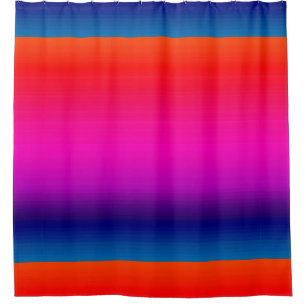 Colourful Blue Red Purple Pink Blend Shower Curtai Curtain