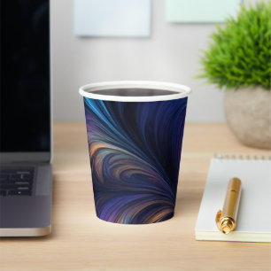 Colourful Blue Swirl Pattern Paper Cups