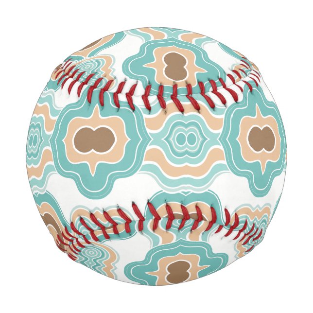 Colourful blue/tan/brown medallion baseball (Front)