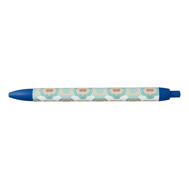 colourful blue/tan/brown medallion blue ink pen (Front)