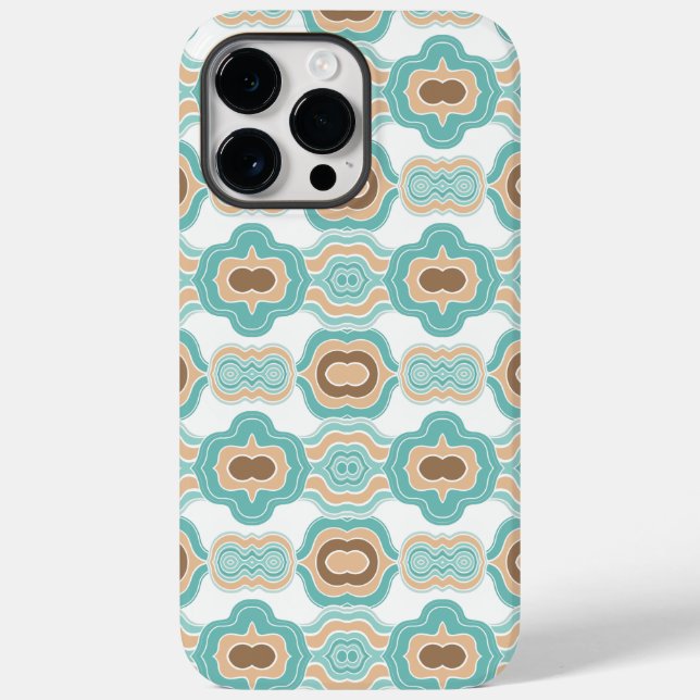 colourful blue/tan/brown medallion Case-Mate iPhone case (Back)