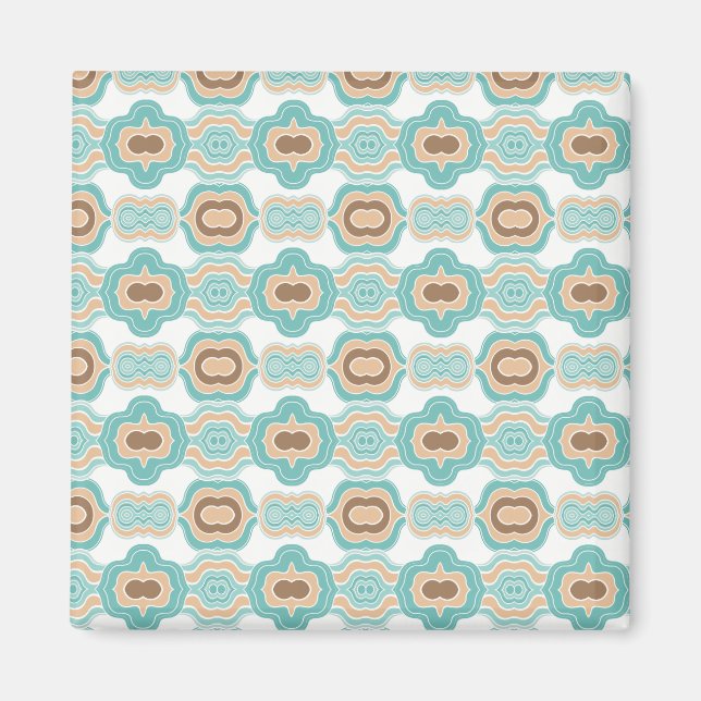 Colourful blue/tan/brown medallion magnet (Front)