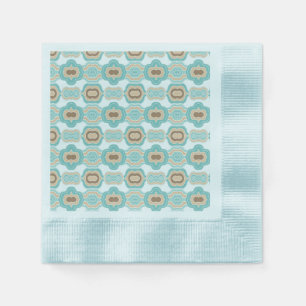Colourful blue/tan/brown medallion napkin