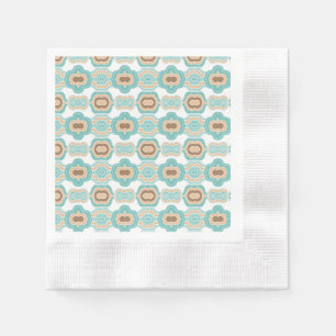 Colourful blue/tan/brown medallion napkin
