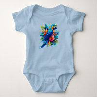Colourful, blue tropical macaw