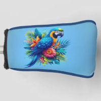 Colourful, blue tropical macaw