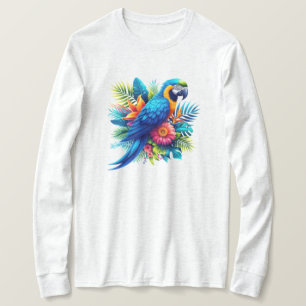 Colourful, blue tropical macaw  T-Shirt