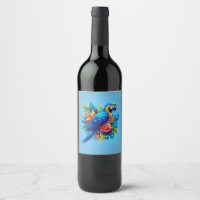Colourful, blue tropical macaw