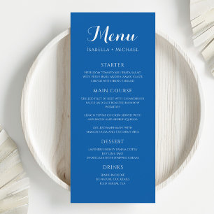 Colourful Blue Wedding Menu