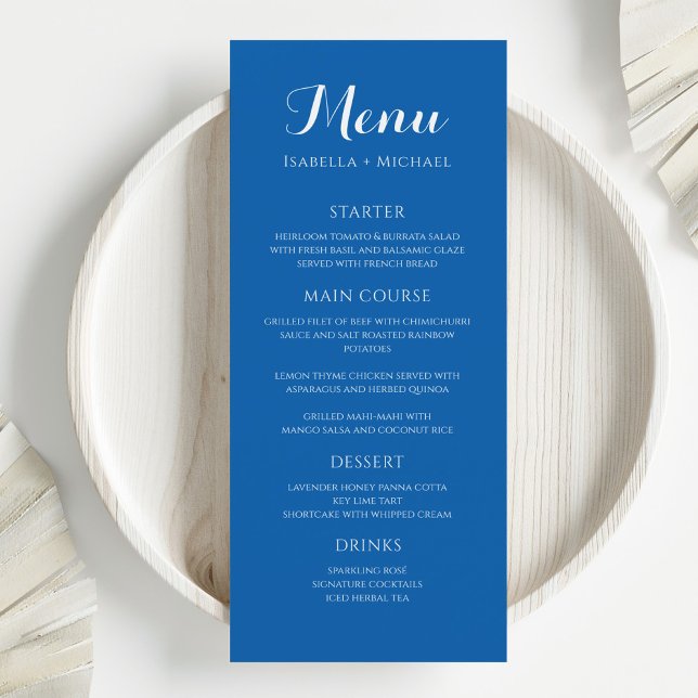Colourful Blue Wedding Menu (Creator Uploaded)