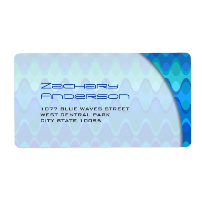 Colourful Blue Zig Zag Pattern Mod Waves Address (Front)