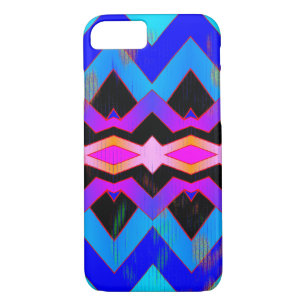 Colourful Blues Purples Magenta Geometric Pattern Case-Mate iPhone Case