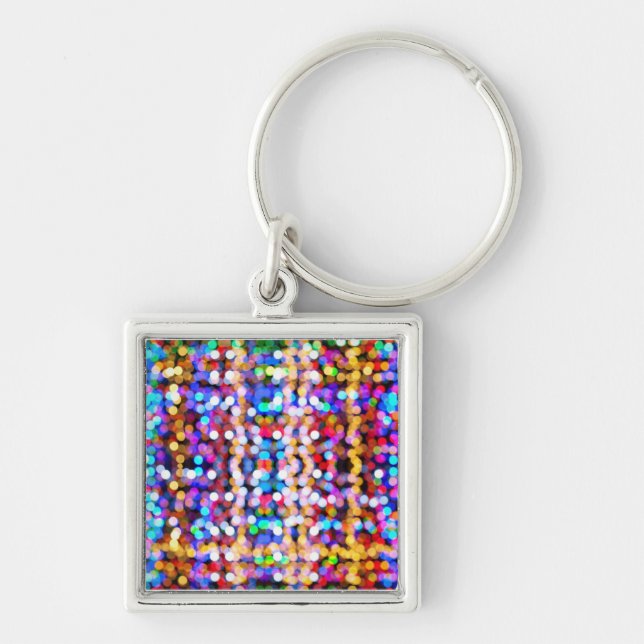 Colourful Blurred Lights Key Ring (Front)