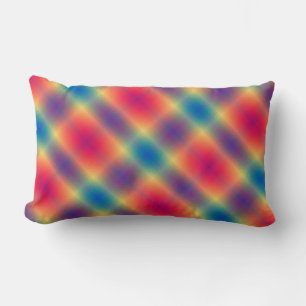 Colourful Blurred Plaid Modern Country Lumbar Cushion