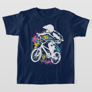 Colourful Bmx Biker - Bmx Bike - Bmx Apparel T-Shirt
