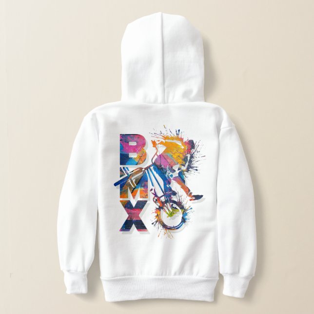 Colourful Bmx Hoodie - Bmx Bike (Laydown Back)