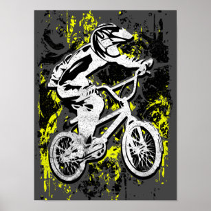 Colourful Bmx Racing - Bmx Bike - Bmx Poster Print