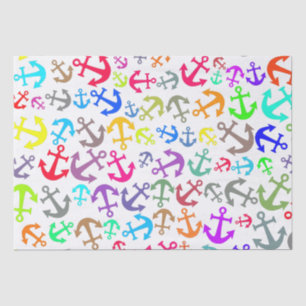 Colourful Boat Anchor Pattern Tissue Paper