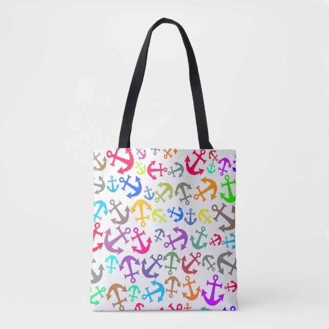 Colourful Boat Anchor Pattern Tote Bag (Front)