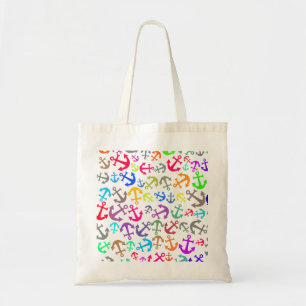 Colourful Boat Anchor Pattern Tote Bag
