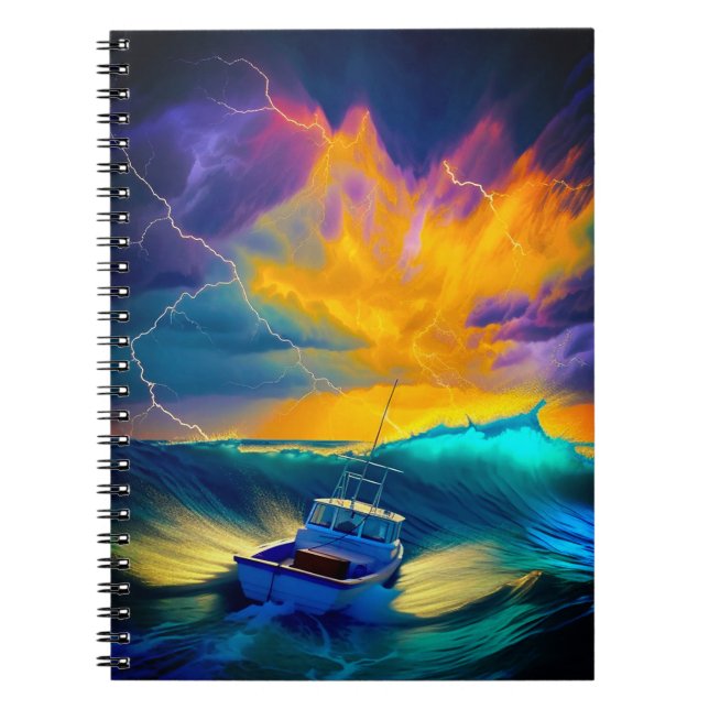 Colourful Boat Art Notebook (Front)