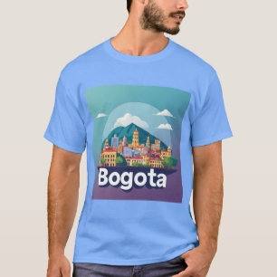 Colourful Bogota City Skyline T-Shirt