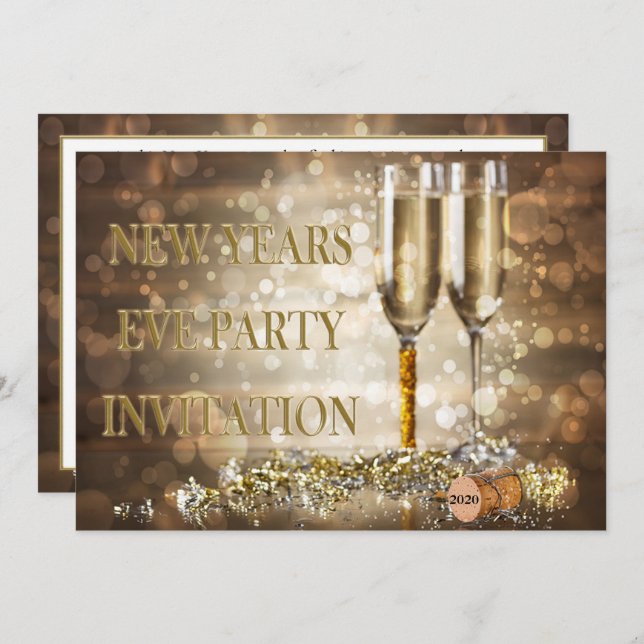 Colourful Bohek Lights New Years Eve Party Invitation (Front/Back)