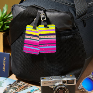 colourful Bohemian Abstract Art Luggage Tag