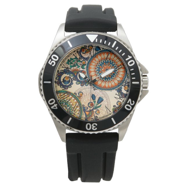 Colourful Bohemian Boho MOD Hippy Chic Pattern Watch (Front)