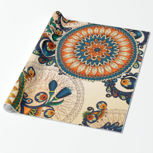 Colourful Bohemian Boho MOD Hippy Chic Pattern Wrapping Paper