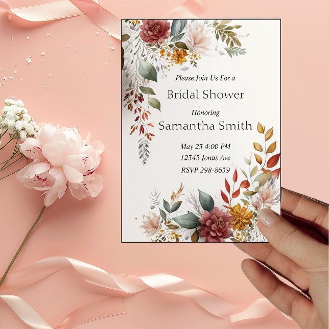 Colourful Bohemian Floral Bridal Shower Invitation (Creator Uploaded)