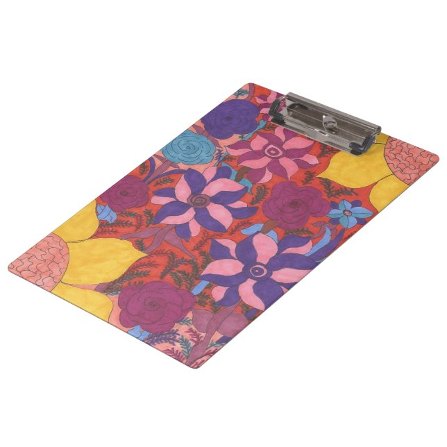 Colourful Bohemian Floral Print Clipboard (Angled)