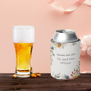 Colourful Bohemian Floral Wedding Can Cooler