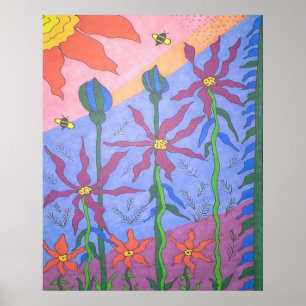 Colourful Bohemian Garden Art Poster