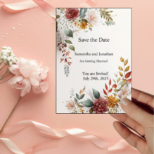 Colourful Bohemian Save the Date Card