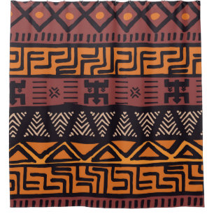 Colourful Bohemian Tribal Geometric Shower Curtain
