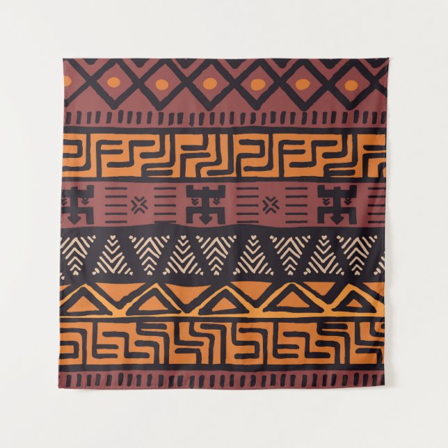 Colourful Bohemian Tribal Geometric Tapestry (Front)