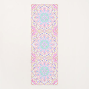 Colourful Bohemian Trippy Bright Pastel Mandala Yoga Mat