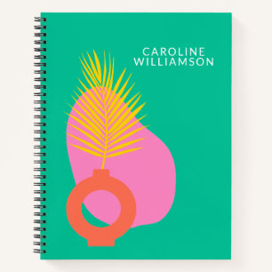 Colourful Boho Abstract Botanical Shapes Customise Notebook