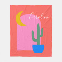 Colourful Boho Cactus Moon Shapes in Red Custom 