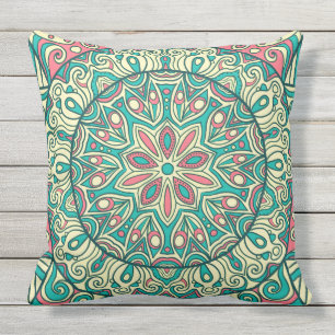 Colourful Boho Chic Floral Cushion