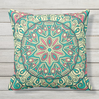 Colourful Boho Chic Floral Cushion