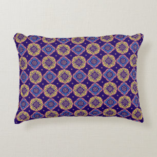 Colourful Boho Chic Mandala Pattern Decorative Cushion