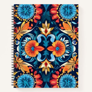 Colourful Boho Floral Elegance: Vibrant Mandala Notebook