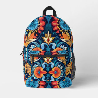 Colourful Boho Floral Elegance: Vibrant Mandala Printed Backpack